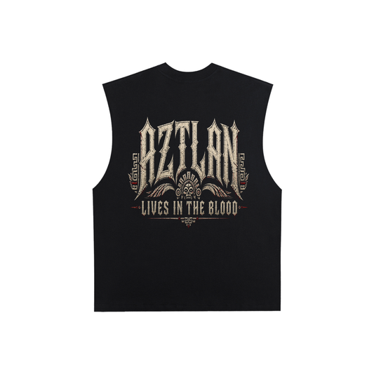 Aztlán Lives in the Blood Raw Edge Cotton Tank Top – “They Not Like Us” Streetwear Edition