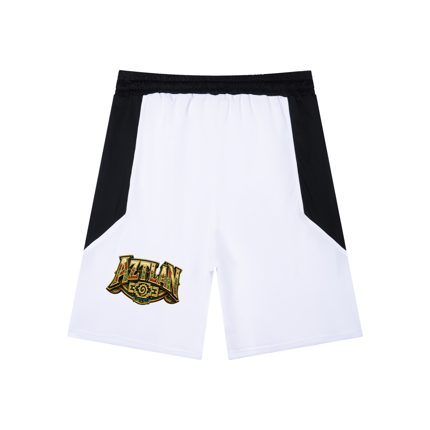 BlockWear Aztlán Warrior Flame Men’s Drawstring Active Shorts – Sacred Mexica Streetwear Athletic Fit