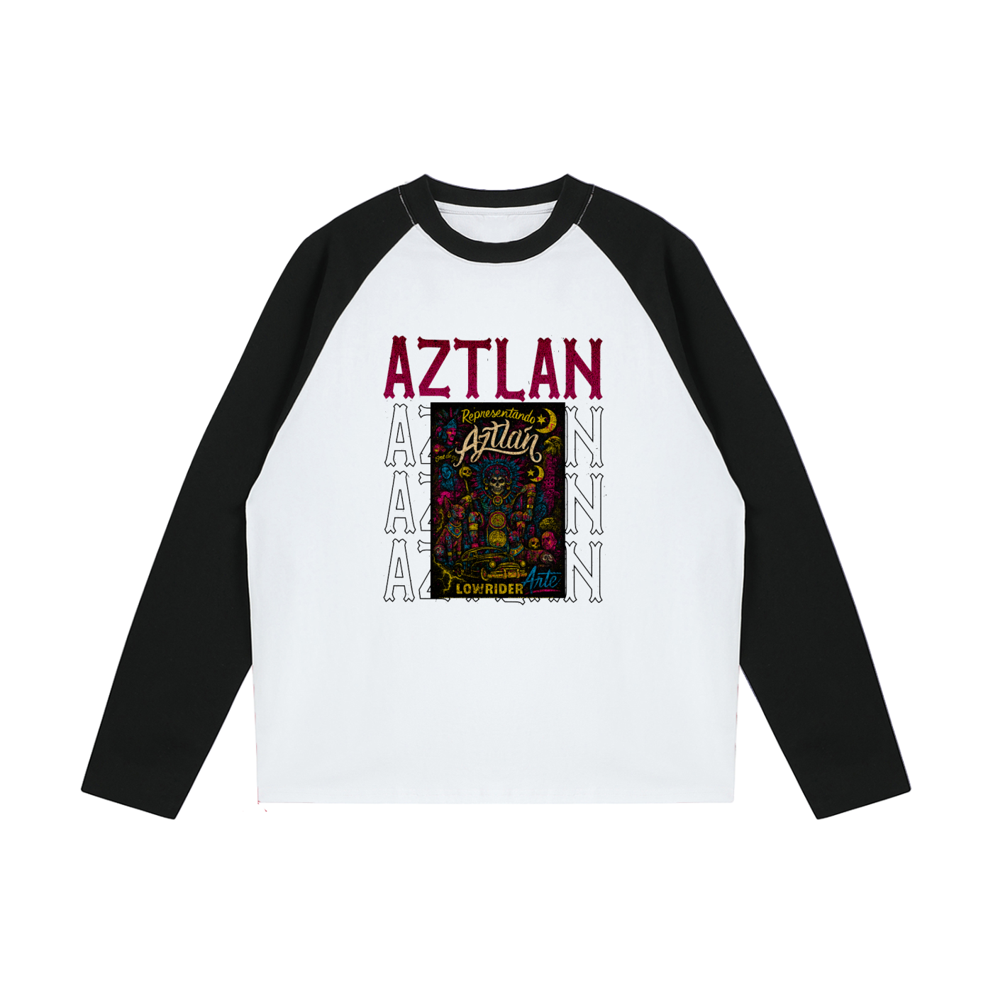 “Aztlán Sacred Arte Raglan Long Sleeve — Cultura & Legacy Edition”