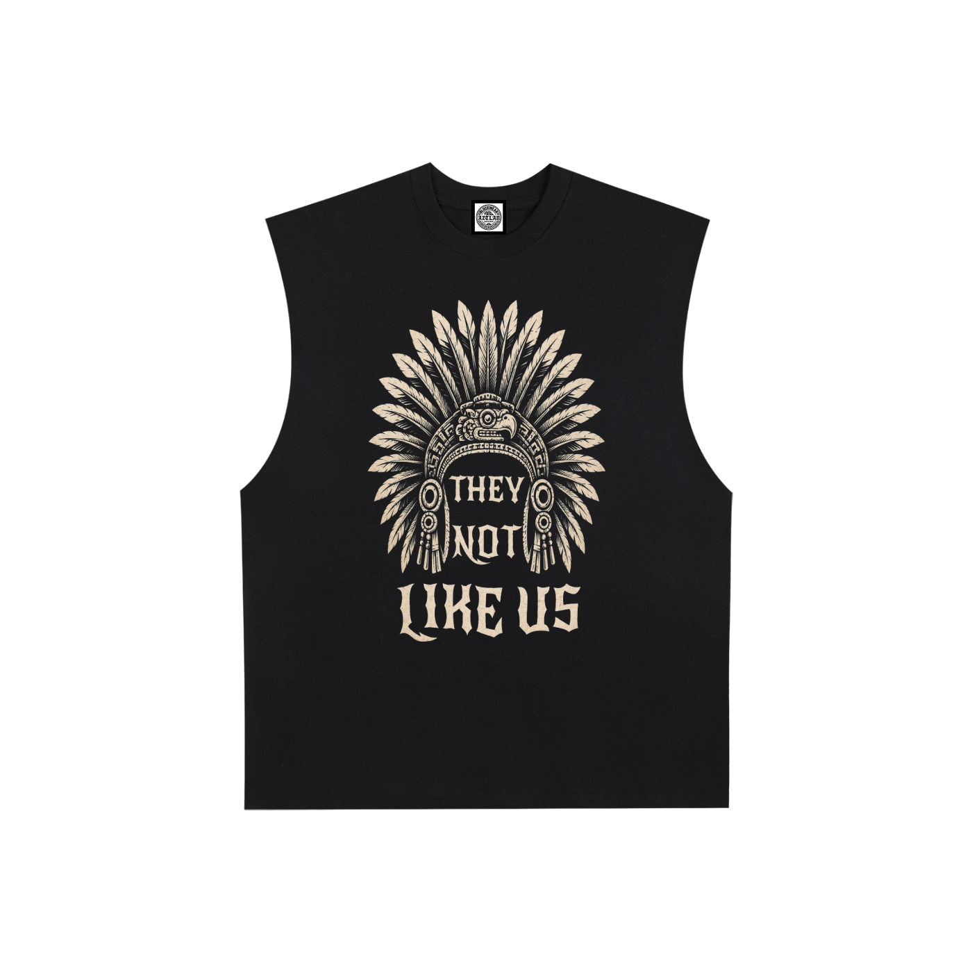 Aztlán Lives in the Blood Raw Edge Cotton Tank Top – “They Not Like Us” Streetwear Edition