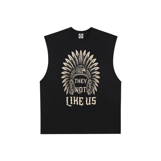 Aztlán Lives in the Blood Raw Edge Cotton Tank Top – “They Not Like Us” Streetwear Edition