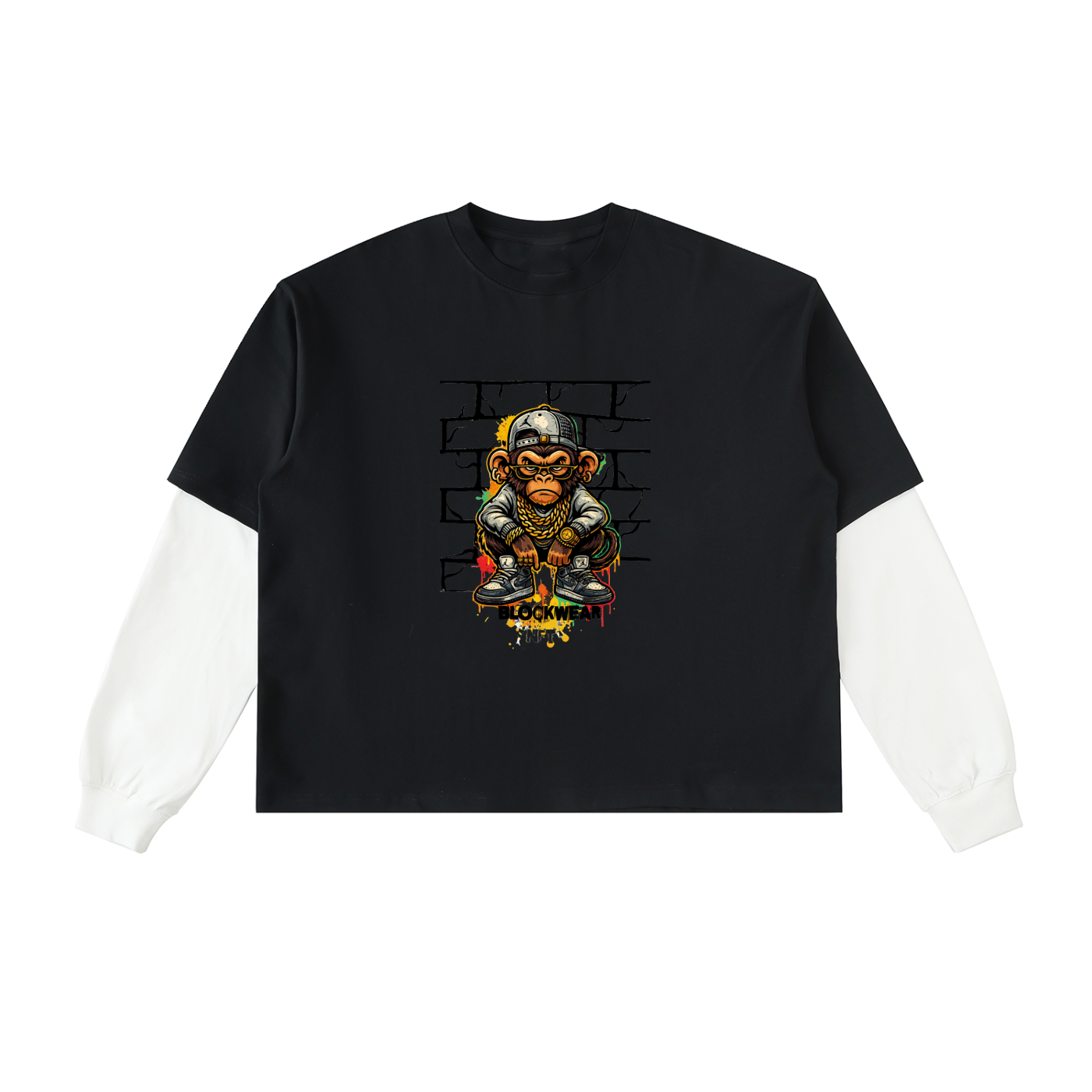 Urban Ape Graffiti Layered Long Sleeve Tee