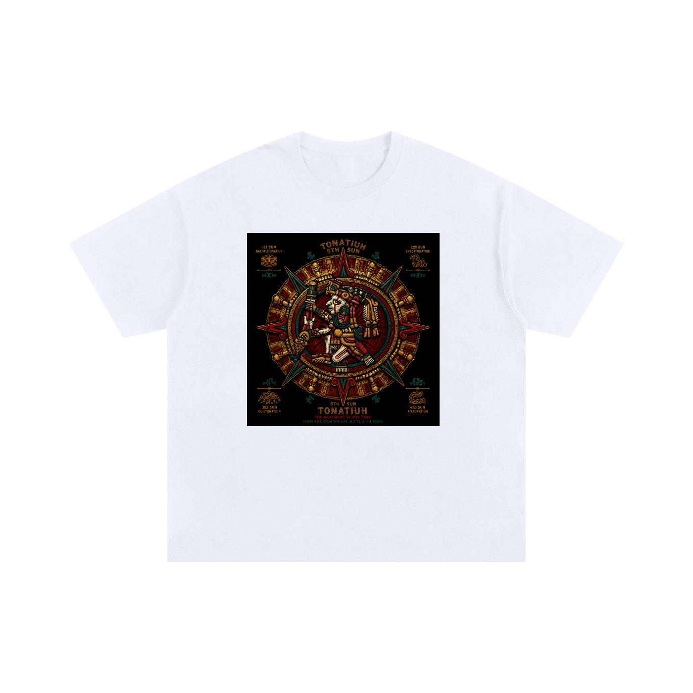 BlockWear Aztlán Tonatiuh Oversized T-Shirt – Fifth Sun Warrior Streetwear Edition