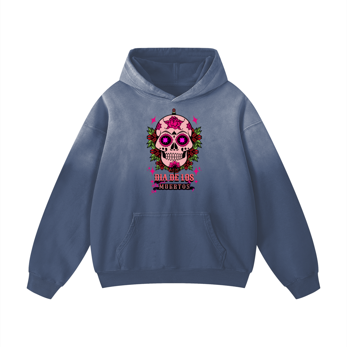 Muertos Gradient Hoodie	Día de los Muertos meets urban fade
