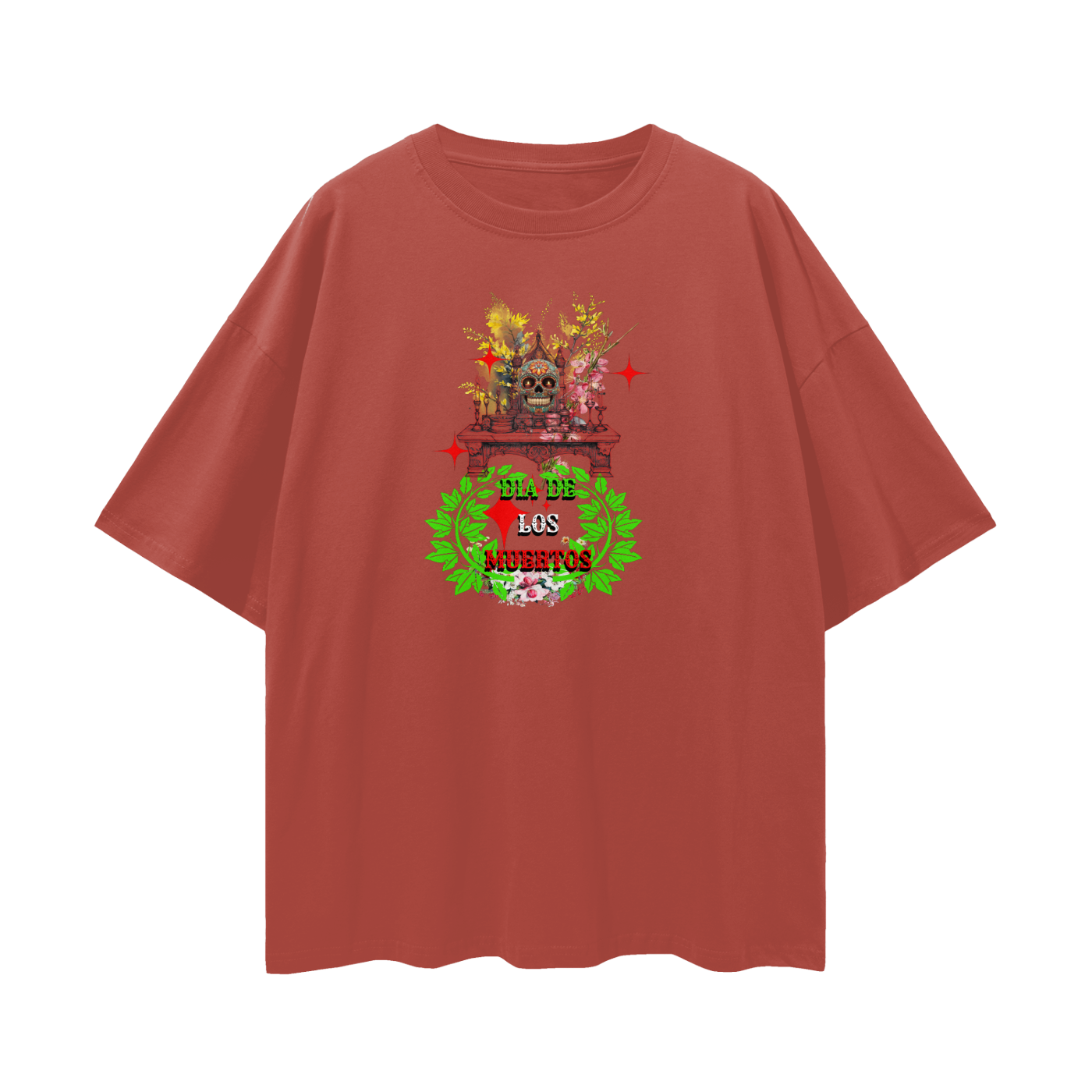 Flor de Muerte Tee	Floral tribute with edge