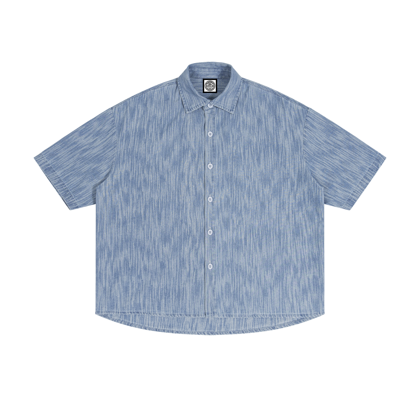 BlockWear Aztlán Pilsen Chicago Vintage Denim Shirt – Skull Heritage Edition