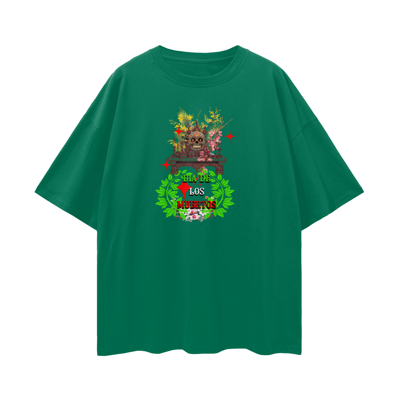 Flor de Muerte Tee	Floral tribute with edge