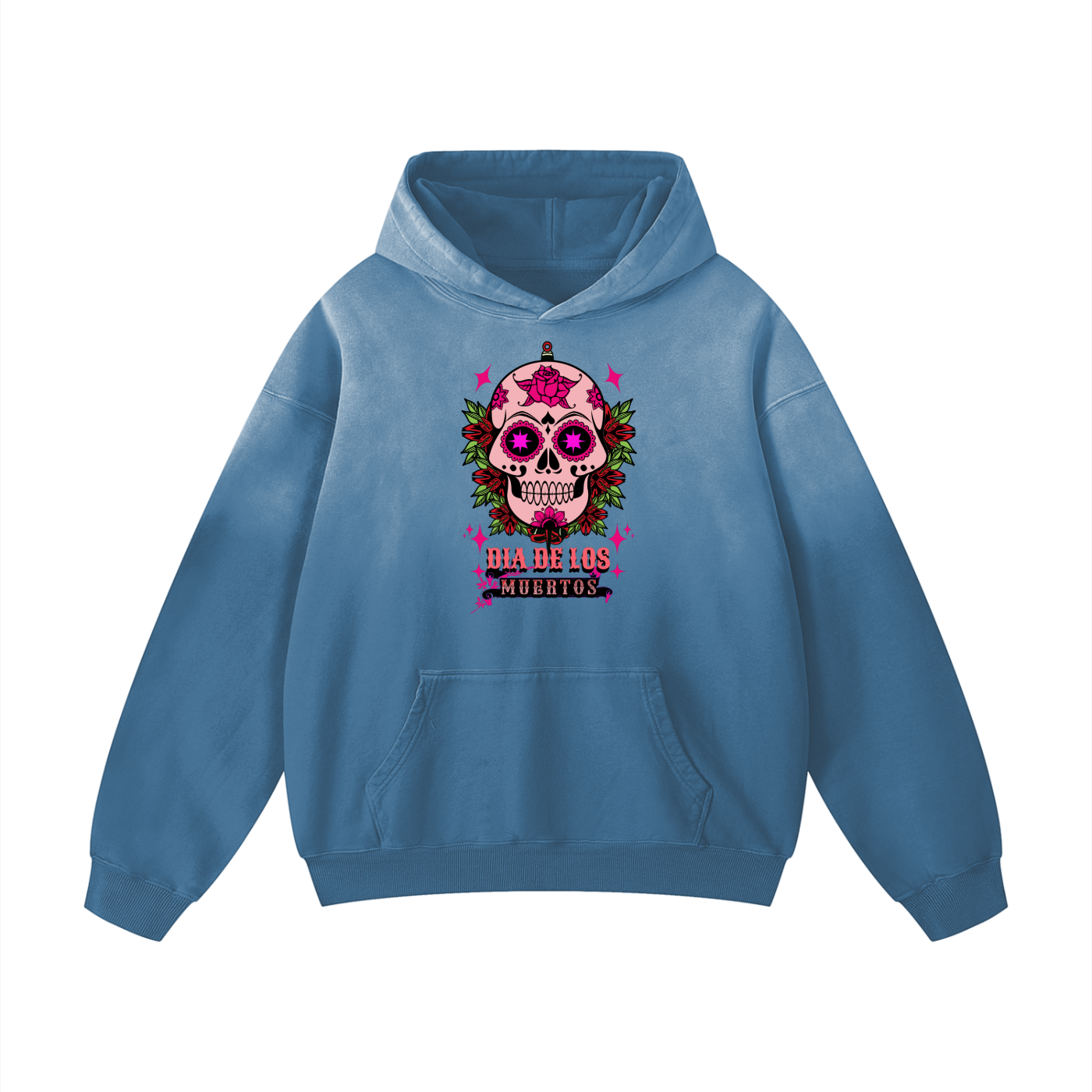 Muertos Gradient Hoodie	Día de los Muertos meets urban fade