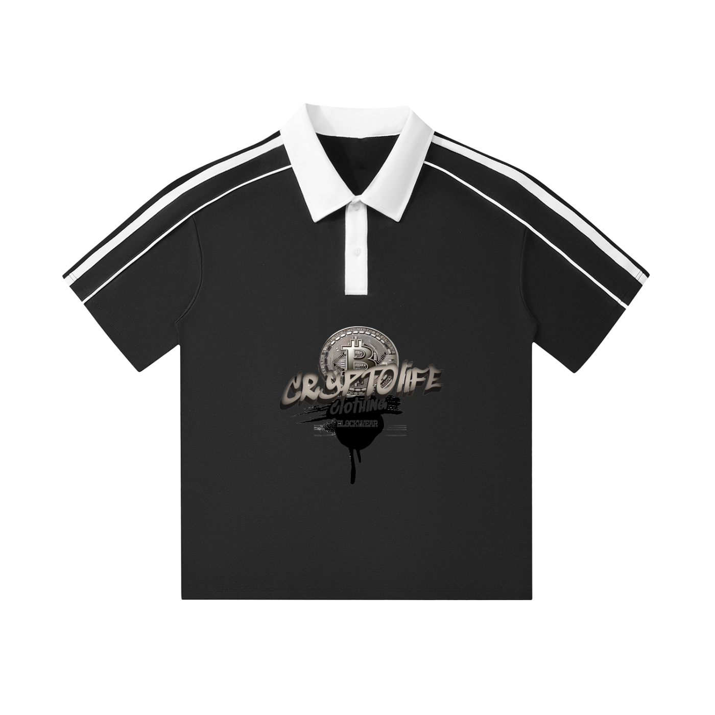 Contrast Collar Short-Sleeve Polo Shirt Crypto Life Polo – Contrast Collar Edition