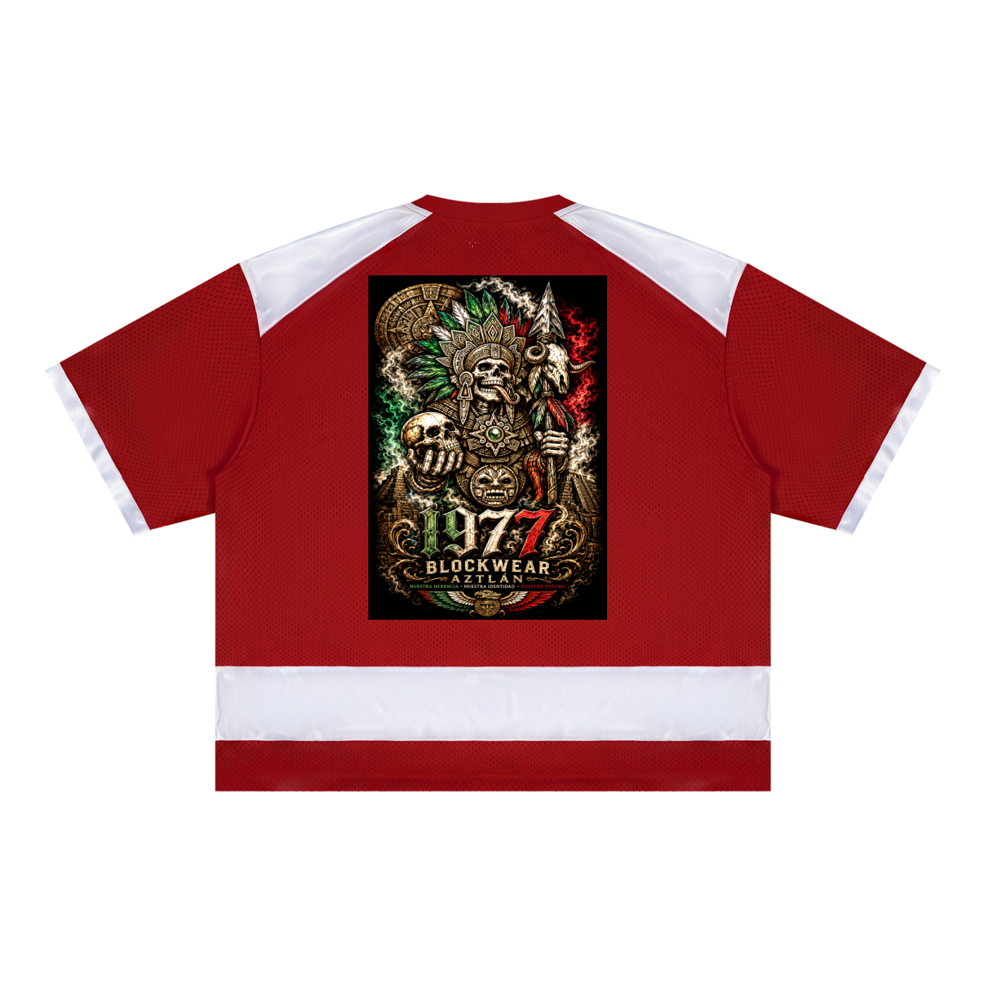 BlockWear Aztlán Skull Warrior Mesh T-Shirt – Legacy Never Dies Edition