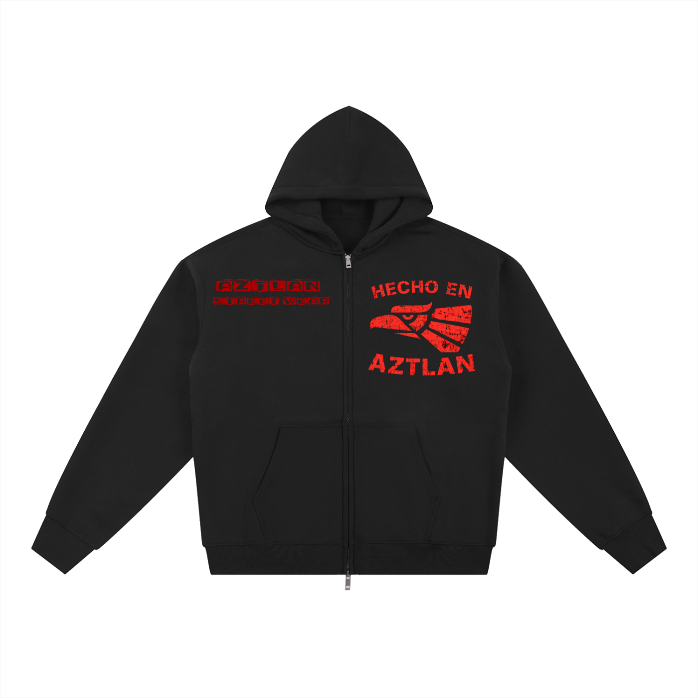 “Hecho En Aztlán: Santa Muerte Cultura Zip Hoodie”
