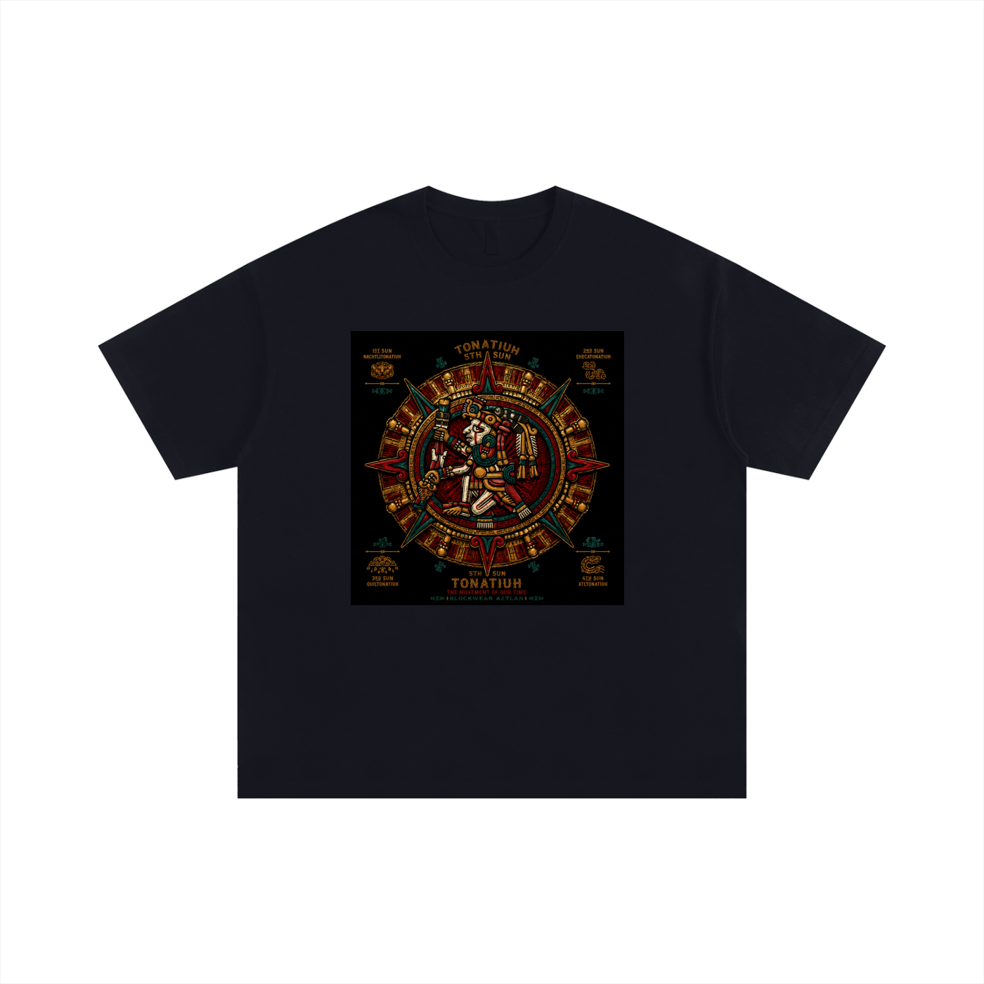 BlockWear Aztlán Tonatiuh Oversized T-Shirt – Fifth Sun Warrior Streetwear Edition