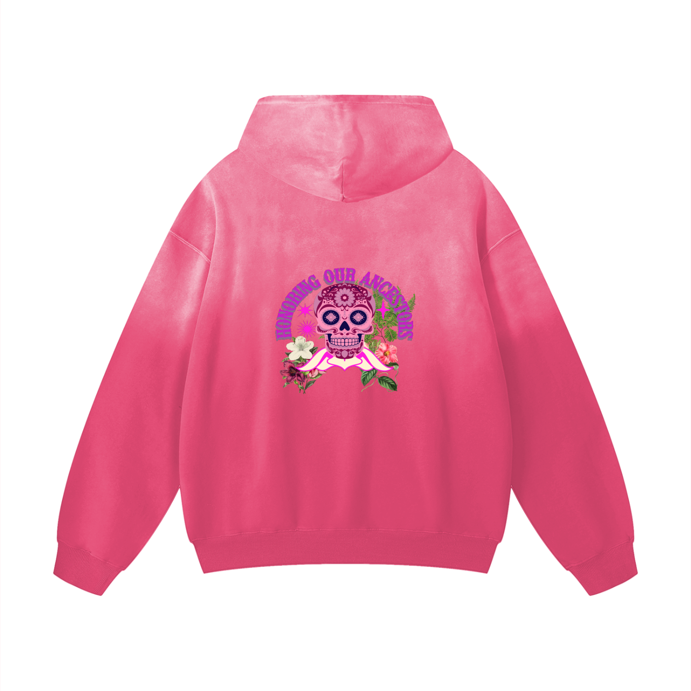 Muertos Gradient Hoodie	Día de los Muertos meets urban fade