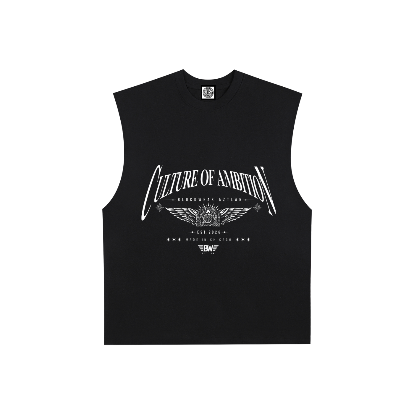 BlockWear Aztlán Made In Chicago Raw Edge Tank – Ancient Future Edition