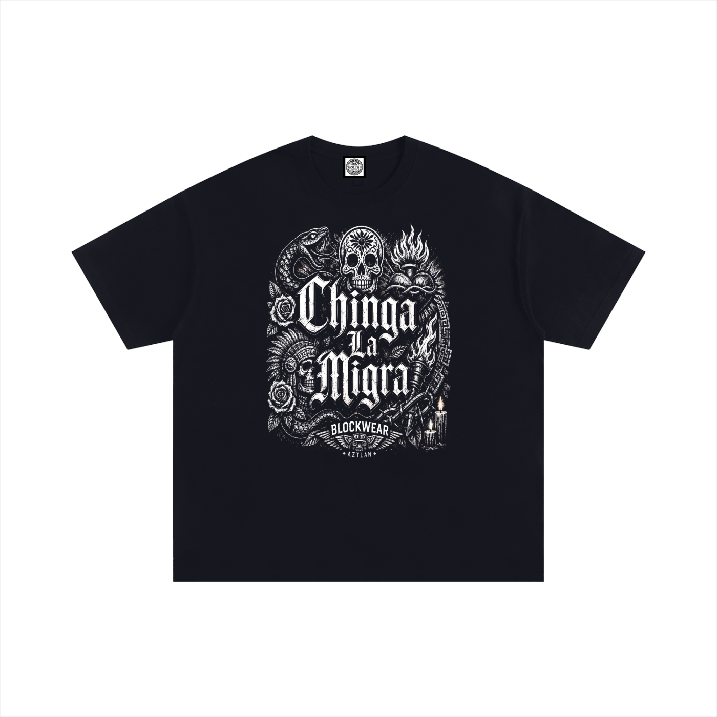 BlockWear Aztlán Chinga La Migra Oversized T-Shirt – Warrior Spirit Edition