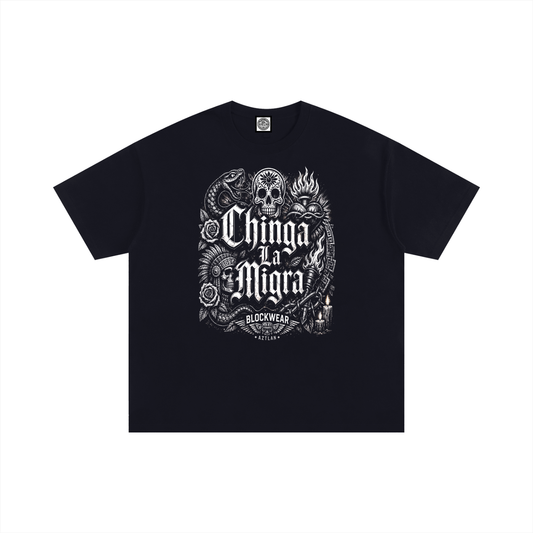 BlockWear Aztlán Chinga La Migra Oversized T-Shirt – Warrior Spirit Edition